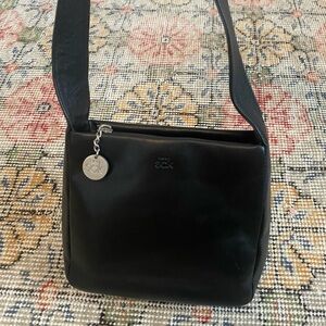 90s The Sak Purse Genuine Leather Shoulder Bag Black
